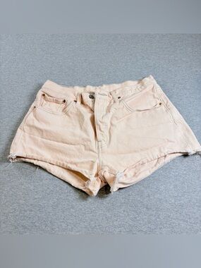 NWOT Levis 501 Womens 30 Distressed Cutoff Denim Jean Shorts Button Fly Pink